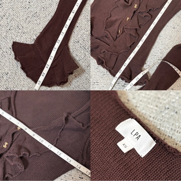 Brown Ruffled Cardigan - Picture 8 of 8